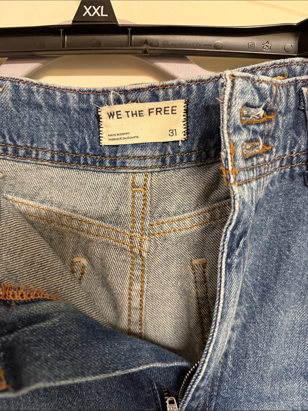 WE THE FREE  wide leg, high, waisted Ladies Blue Denim Jeans - 31